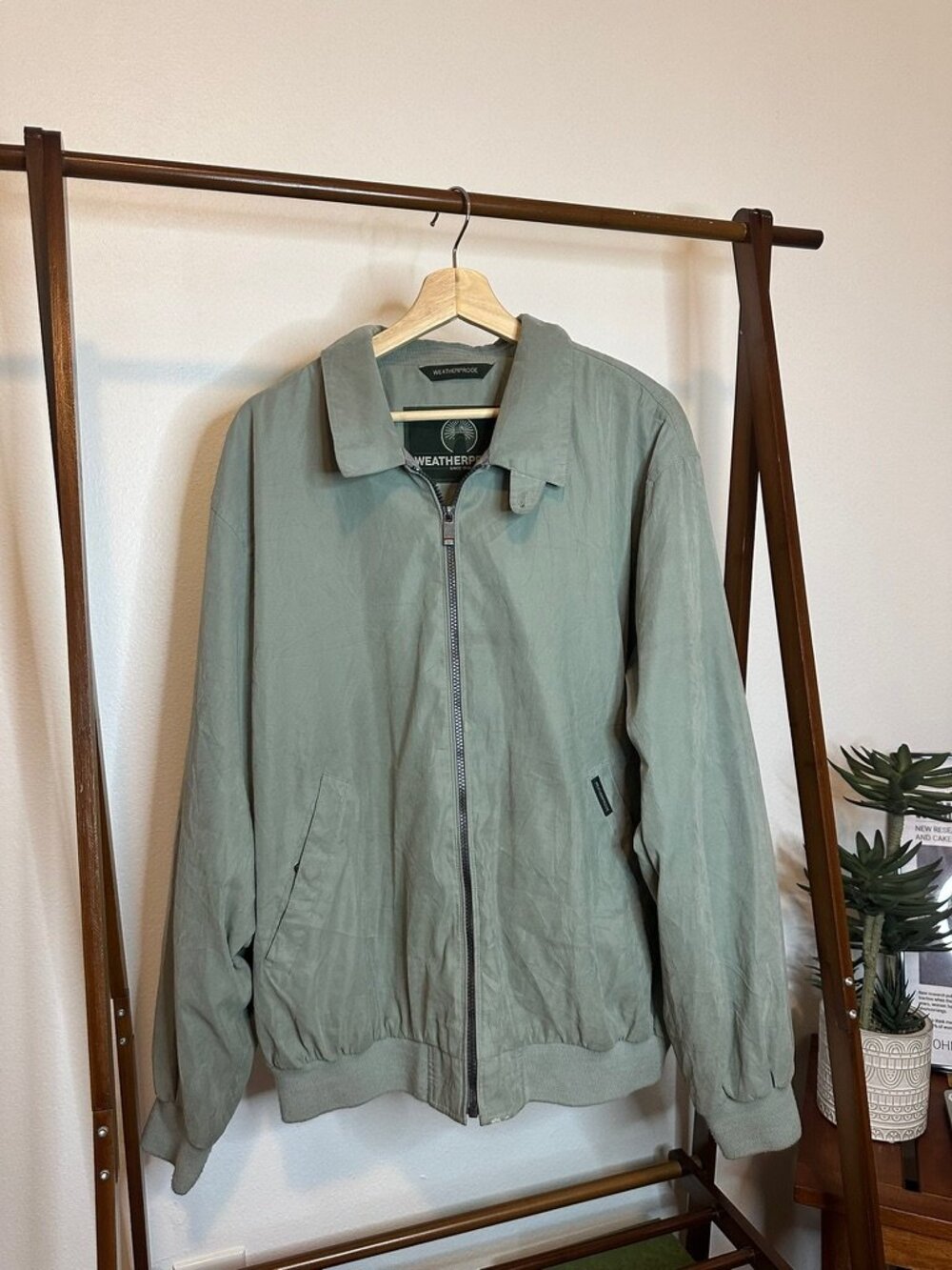 Weatherproof Mens Green Long Sleeve Full Zip Track Jacket  Size Large